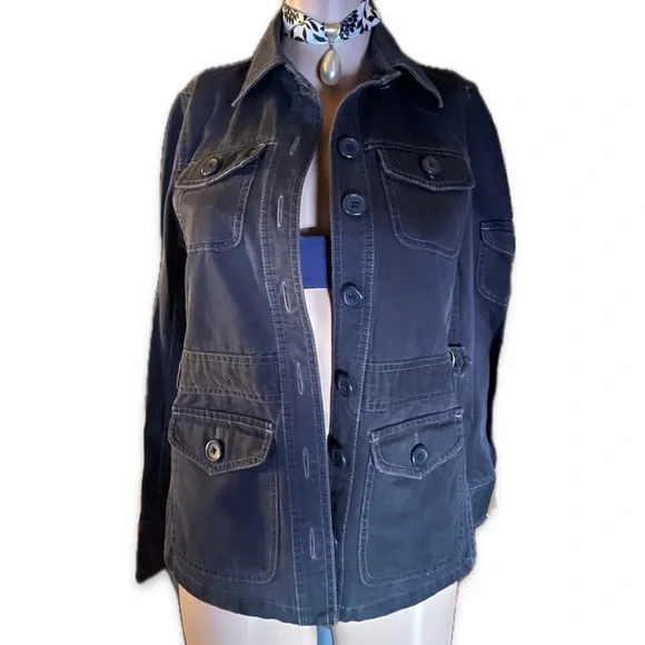 J Crew 90s field jacket 100% cotton navy blue sz. XS - Picture 1 of 5